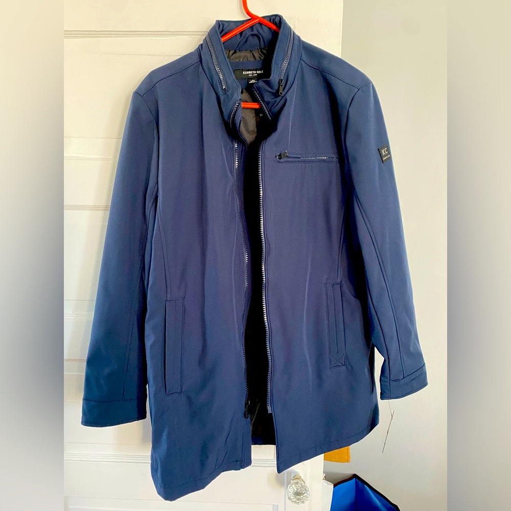 Kenneth Cole Fall long jacket/coat- blue